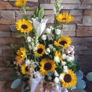 Centro Flor Natural y Peluches