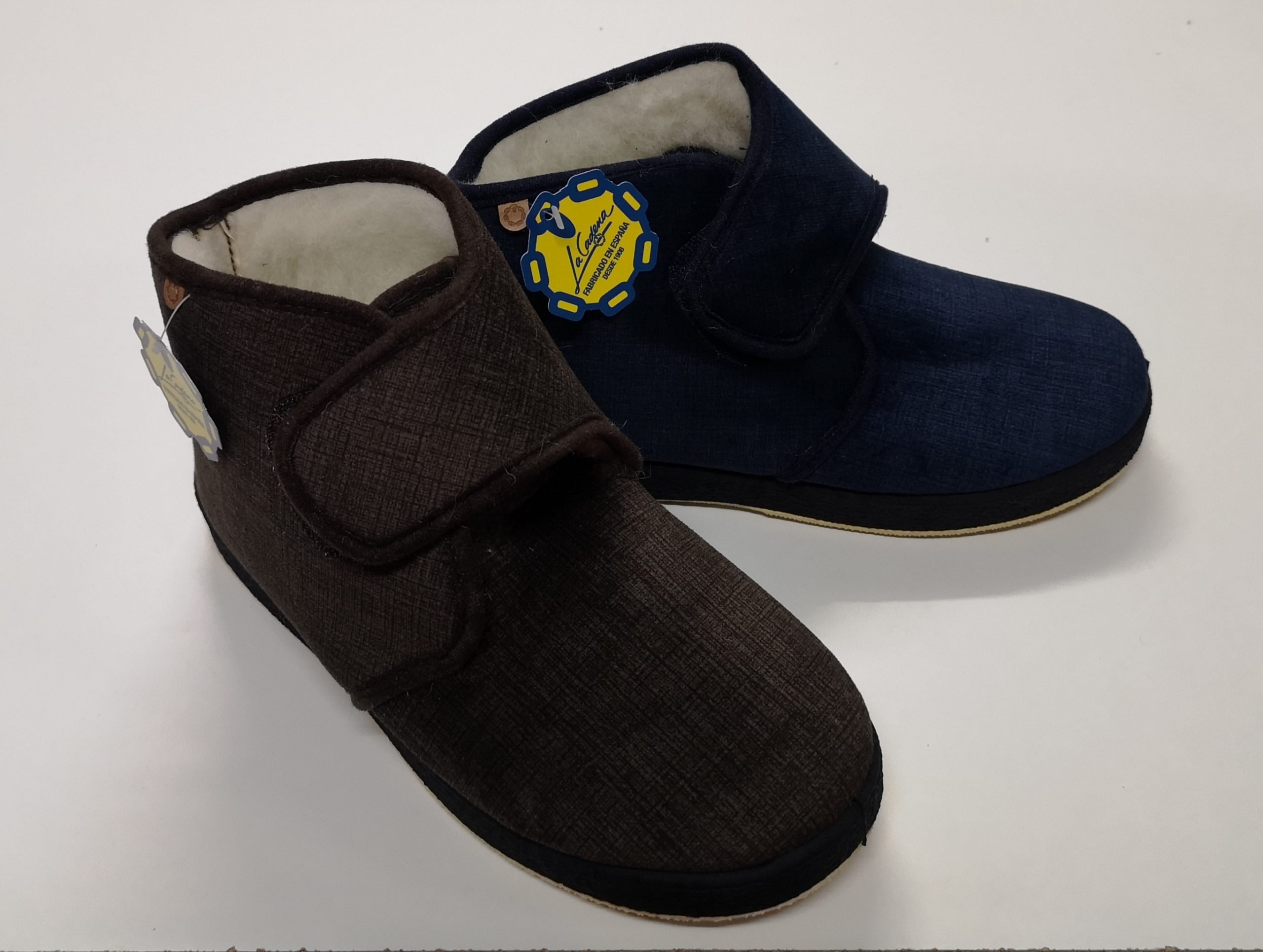 Zapatilla Caballero Bota Velcro Lana Virgen