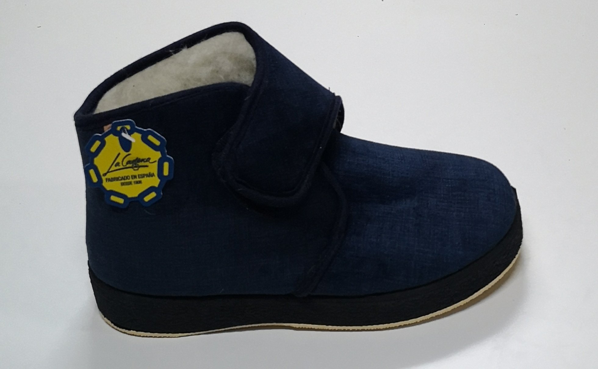 Zapatilla Caballero Bota Velcro Lana Virgen - Imagen 3