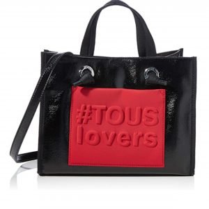 Bolso Tous Amaya vinilo negro efecto piel