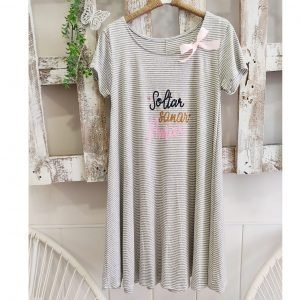 Vestido rayas gris