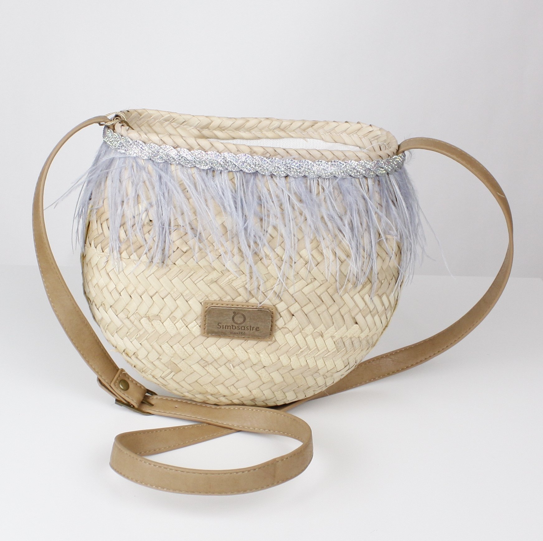 Bandolera Simosastre Palma Plumas Gris