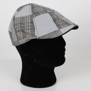 Gorra caballero cuadros y rayas gris
