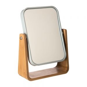 ESPEJO DE BAÑO CON PIE DE BAMBÚ