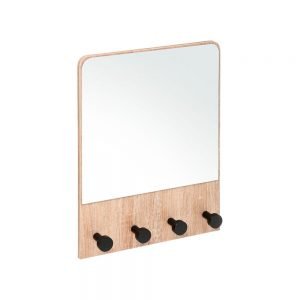 ESPEJO DE PARED CON COLGADOR COLOR NATURAL