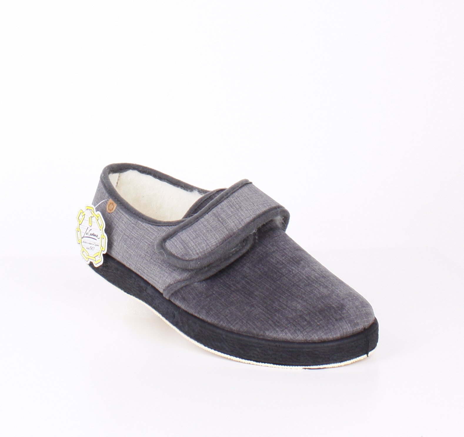 Zapatilla Caballero Velcro Lana Virgen