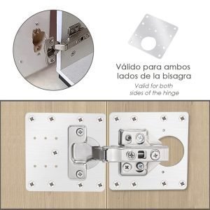 PLACAS REPARACION BISAGRAS CAZOLETA 9X9 CM. 1 PIEZA