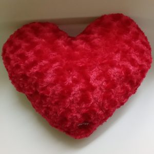 Cojín corazón de peluche con luz