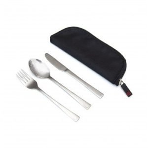 Set Cubiertos Inox con funda