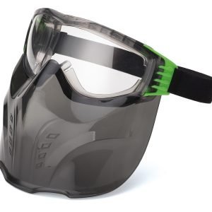 Pantalla Facial con visor de policarbonato integrado proporciona protección de la cara.
