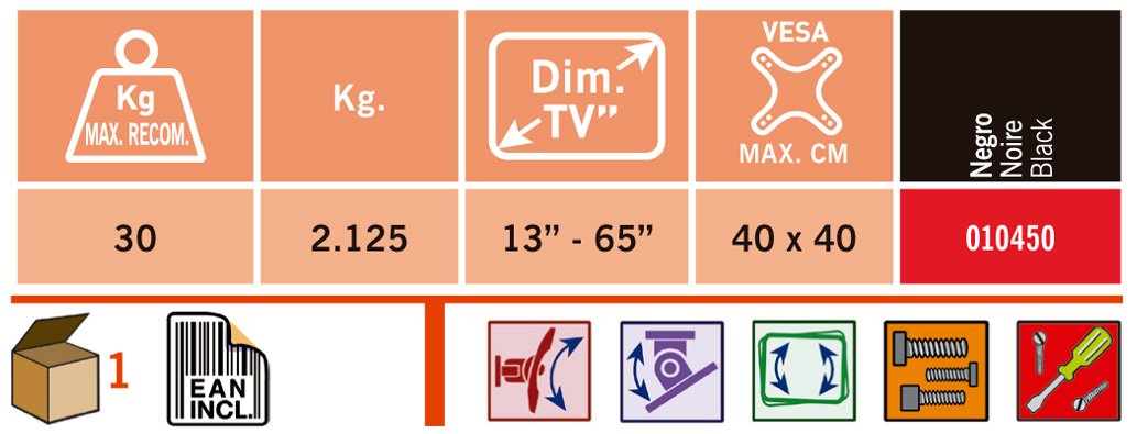 SOPORTE DE TELEVISION "ECO3" ARTICULABLE 13-65" - Imagen 2